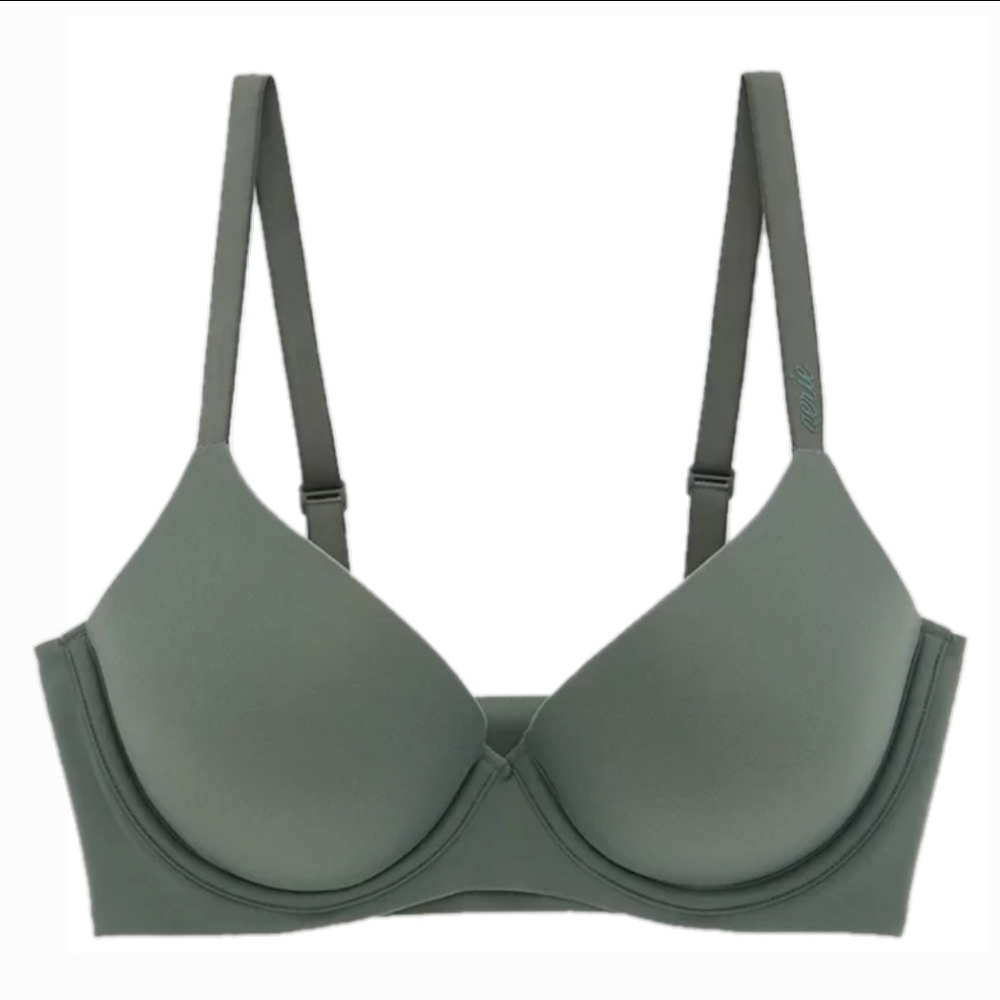 🆕🆕SMOOTHEZ Pull On Push Up Bra by Aerie in Olive Fun - 34D - NEW